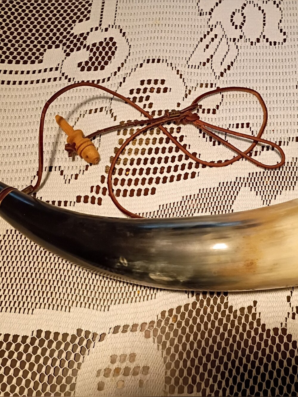 Decorative Horn Accent  in Tan and Black